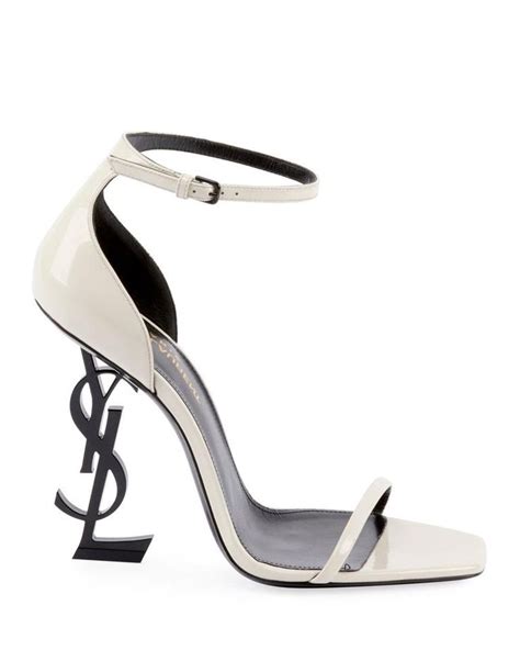 ysl white platform heels|ysl logo heels.